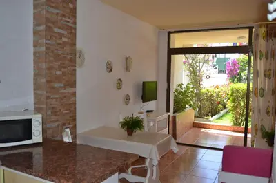 Una televisión o centro de entretenimiento en Apartamentos Don Quijote
