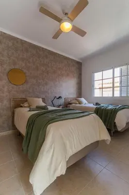 Cama o camas de una habitación en Velas 81 Meloneras 2 terrazas BBQ y piscina