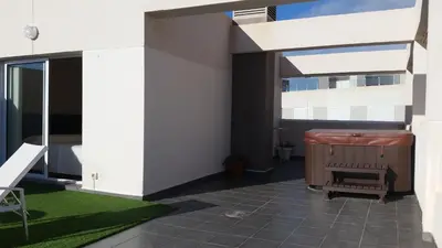 Un patio o zona al aire libre en Él Rome Duplex