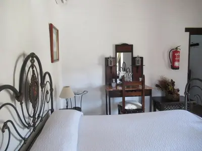 Cama o camas de una habitación en Vivelorural casa en Valle de Chira con piscina