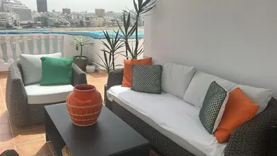 Zona de estar de El ático de Concha