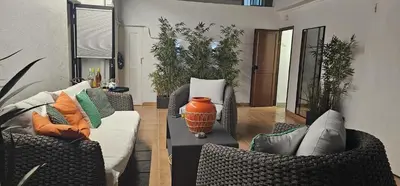 Zona de estar de El ático de Concha