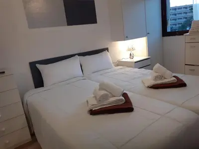 Cama o camas de una habitación en Apartamentos Iguazu - Yumbo