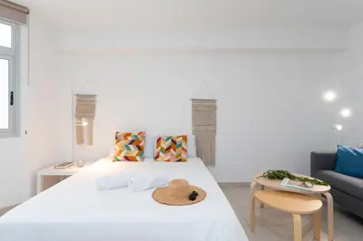 Cama o camas de una habitación en Vivelorural estudio interior en Las Canteras