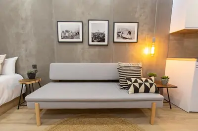 Zona de estar de Bohemian Loft - Las Canteras Beach