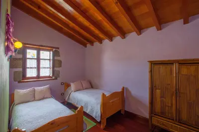 Cama o camas de una habitación en Azuaje Mountain Hideaway House Moya