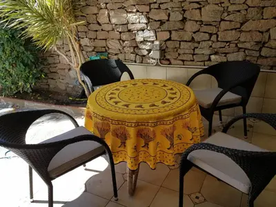 Zona de estar de Bungalows Bahamas beside the park and 300m to the beach