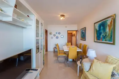 Una cocina o zona de cocina en Front line beach with fantastic terrace.