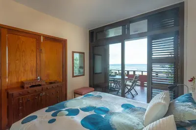 Cama o camas de una habitación en Front line beach with fantastic terrace.