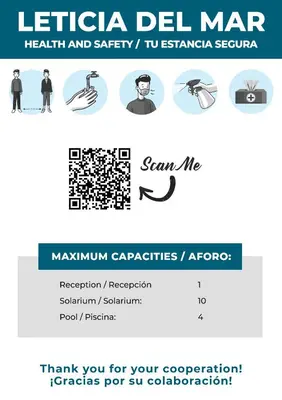 Certificado, premio, señal o documento que está expuesto en Leticia del Mar Adults Only