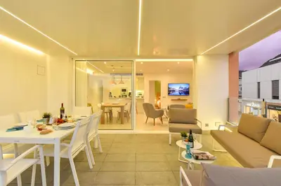 Zona de estar de Mogan Beachfront apartment V&L by VillaGranCanaria