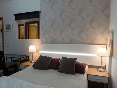 Cama o camas de una habitación en Casa cerca del campo y la ciudad