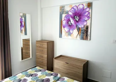 Cama o camas de una habitación en Luxury 2 bedroom APT 50 m from beach