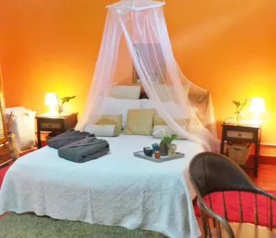 Cama o camas de una habitación en Casa Finca Doñana