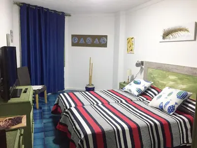 Cama o camas de una habitación en Apartamento amplio Canary Style, 1 Playa Canteras