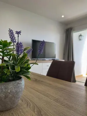 Una televisión o centro de entretenimiento en Beautiful Apartment Aguycan Beach 120 Playa del Aguila Maspalomas Gran Canaria