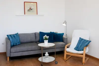 Zona de estar de VISTA PLAYA Y MAR - sea view, wifi and AC
