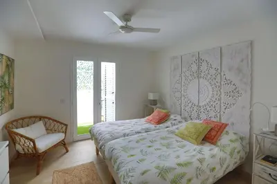 Cama o camas de una habitación en Villa con piscina en Pasito PM34