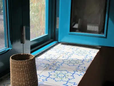 Cama o camas de una habitación en vivelorural Casa en risco de agaete con piscina