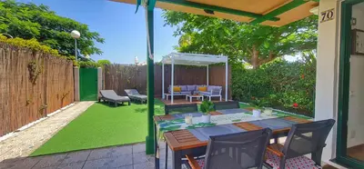Jardín al aire libre en Bungalows Playa Flor, Campo Internacional, Maspalomas.