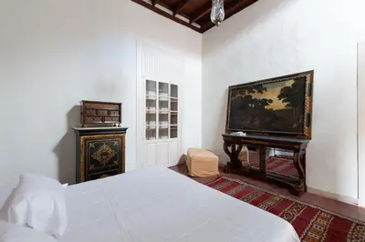 Cama o camas de una habitación en Villa Hacienda del Batán