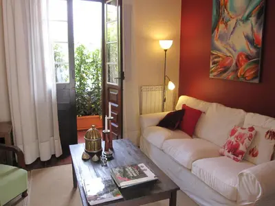 Zona de estar de Vivelorural casa El Gargujo con piscina
