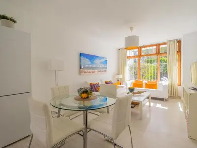 Zona de estar de Bonito Bungalow a pocos metros de la playa