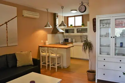 Una cocina o zona de cocina en Apartment 100 meters from Puerto Rico Beach