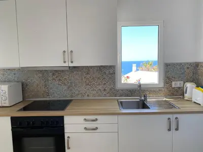 Una cocina o zona de cocina en San Agustín Seaviews and flowers