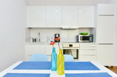 Una cocina o zona de cocina en SUITE PLAYA Y MAR - sea view, wifi and AC