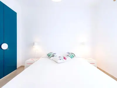 Cama o camas de una habitación en Charming Bungalow in Maspalomas with Shared Pool