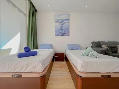 Cama o camas de una habitación en VV 404 Vista Mar con Balcón