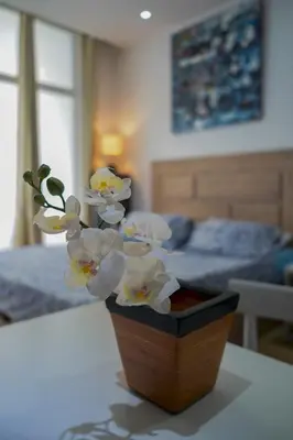 Cama o camas de una habitación en VV 402 Vista Mar con Balcón