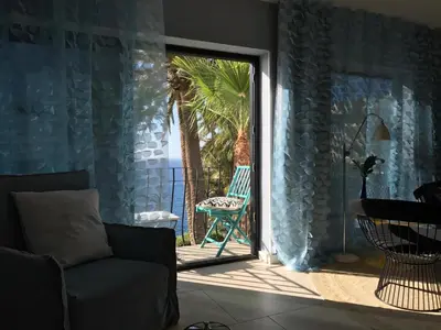Zona de estar de Boutique Sea View Apartment in San Agustin