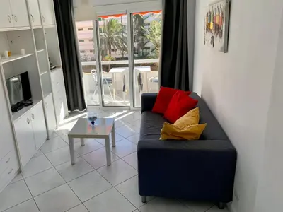 Zona de estar de wonderful, lovely & quiet studio in playa del Inglés - WiFi free