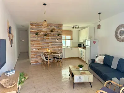 Una cocina o zona de cocina en Dominos Apartment with heated pool by SunHousesCanarias