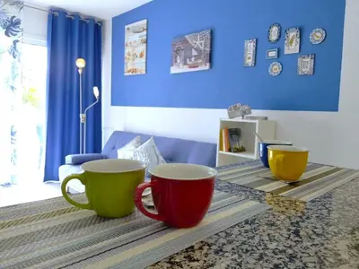 Cama o camas de una habitación en Tinache Blue Marine apartment