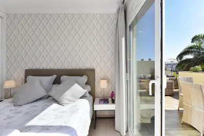 Cama o camas de una habitación en Luxury Penthouse Mogan VII
