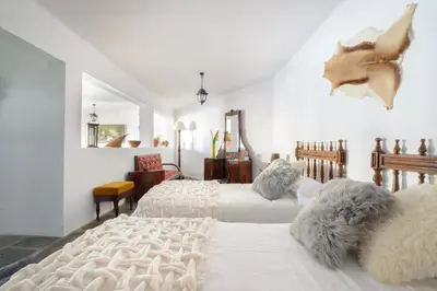 Cama o camas de una habitación en Las Esterlicias ( Villa Rural Ecológica )
