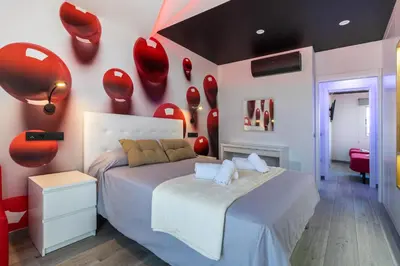 Cama o camas de una habitación en Bahia Meloneras
