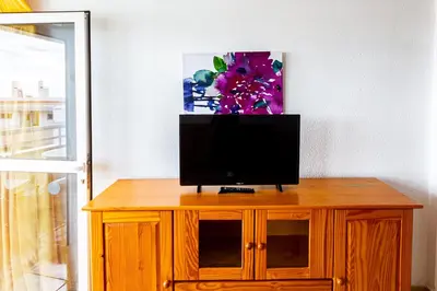 Una televisión o centro de entretenimiento en Seaview Friendly Holiday Home 6