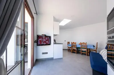Una televisión o centro de entretenimiento en Casa con encanto