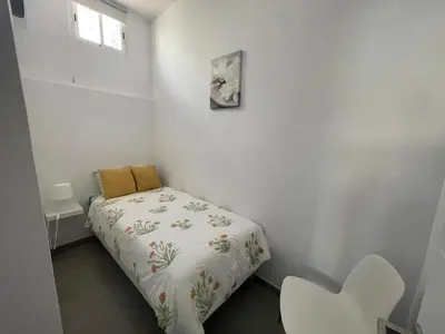 Cama o camas de una habitación en Bungalow silencioso y agradable