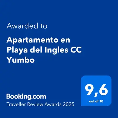 Certificado, premio, señal o documento que está expuesto en Apartamento en Playa del Ingles CC Yumbo
