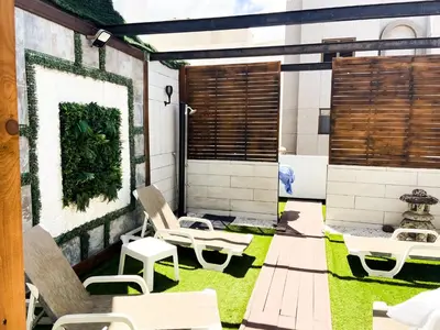 Zona de estar de Agüita Surf Lodge
