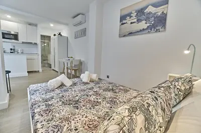 Cama o camas de una habitación en Malibú Canteras Studio 8 - Playa, WiFi, SmartTV, AC