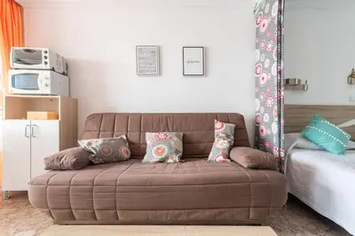 Zona de estar de Beautiful apartment on the beachfront