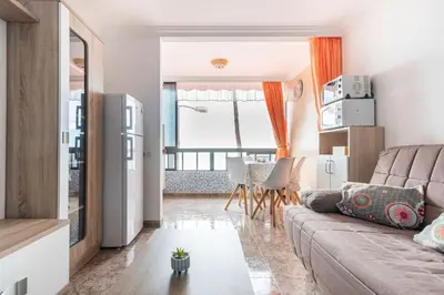 Zona de estar de Beautiful apartment on the beachfront