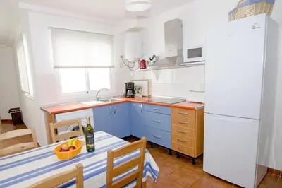 Una cocina o zona de cocina en Charming Apartment in Puerto de Mogán - 80m², Mountain/Sea View