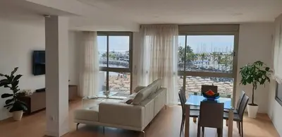 Zona de estar de Beachfront Loft in Puerto de Mogan by El Sirocco
